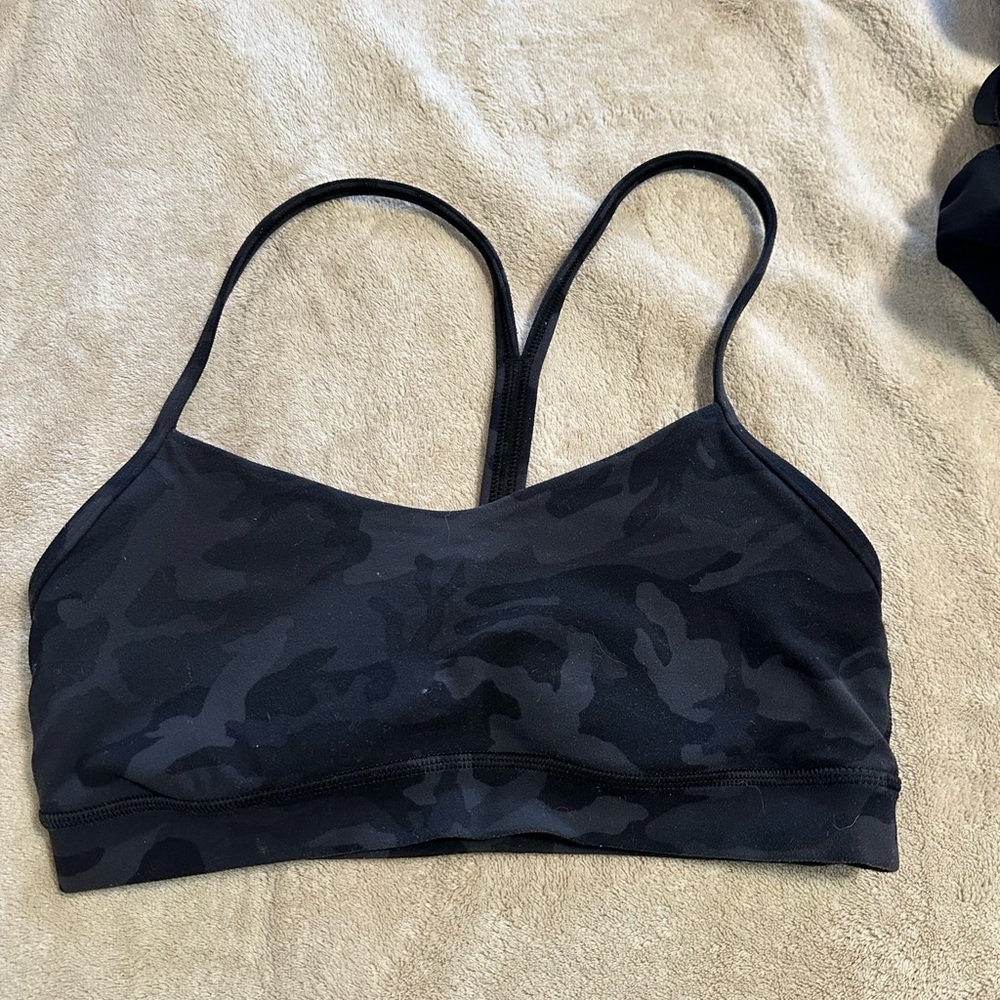 Lululemon Athletica Black Camouflage Sports Bra